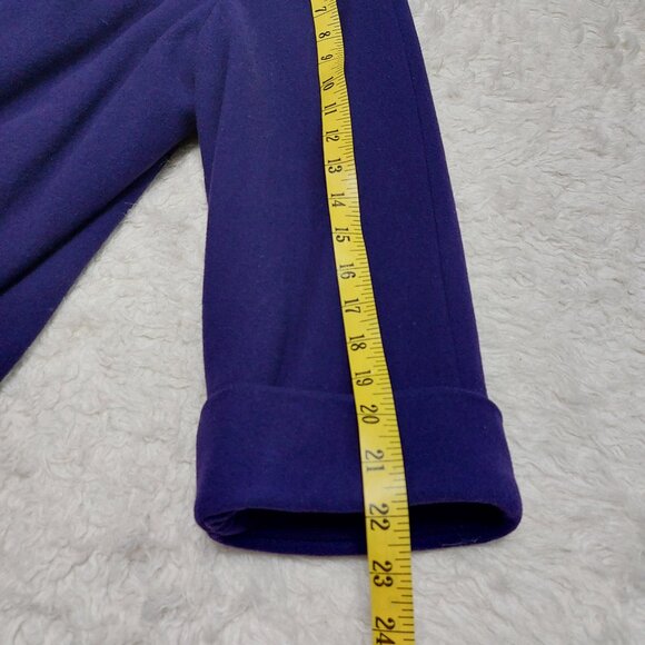 VTG Anna Collection Coat Women's Purple Australia Lamwool Blend Fox Fur Collar L - Picture 8 of 12